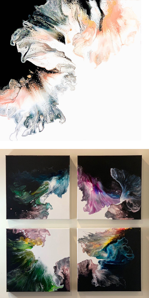 artwork set 'rainbow splash' and 'rose'