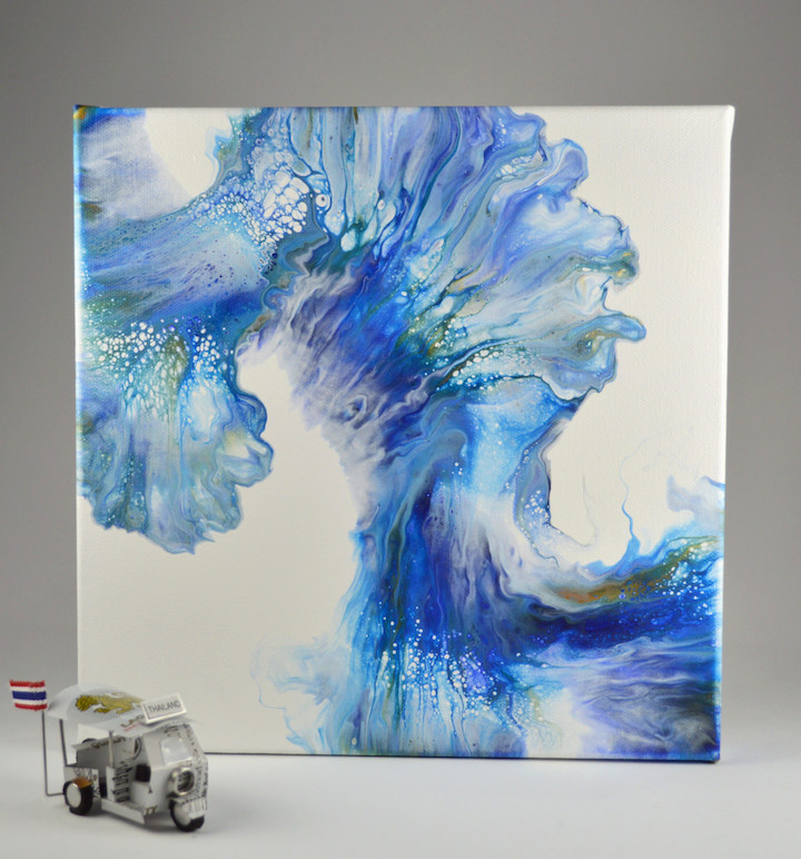 front view of original painting Wave
